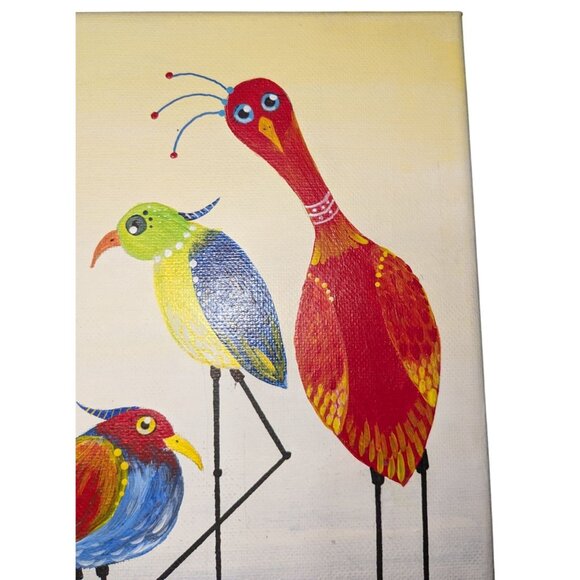 Small art Birds and Fish in water Original, no frame - Picture 3 of 9